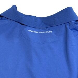 Under Armour Mens HeatGear Loose Fit Polo Shirt Blue Short Sleeve Large LG
